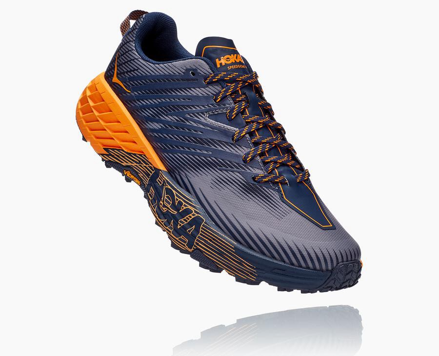 Hoka One One Spor Ayakkabı Erkek Mavi/Turuncu - Speedgoat 4 - OM8947605